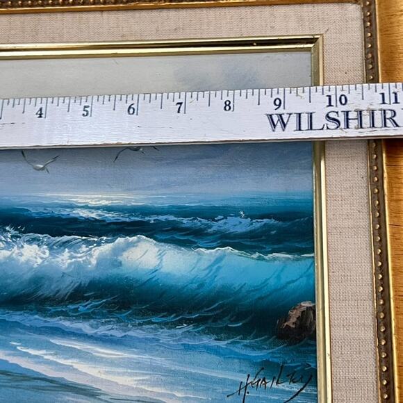 Howard Gailey Original Oil On Canvas Seascape Waves Framed Painting Signed - Picture 11 of 16